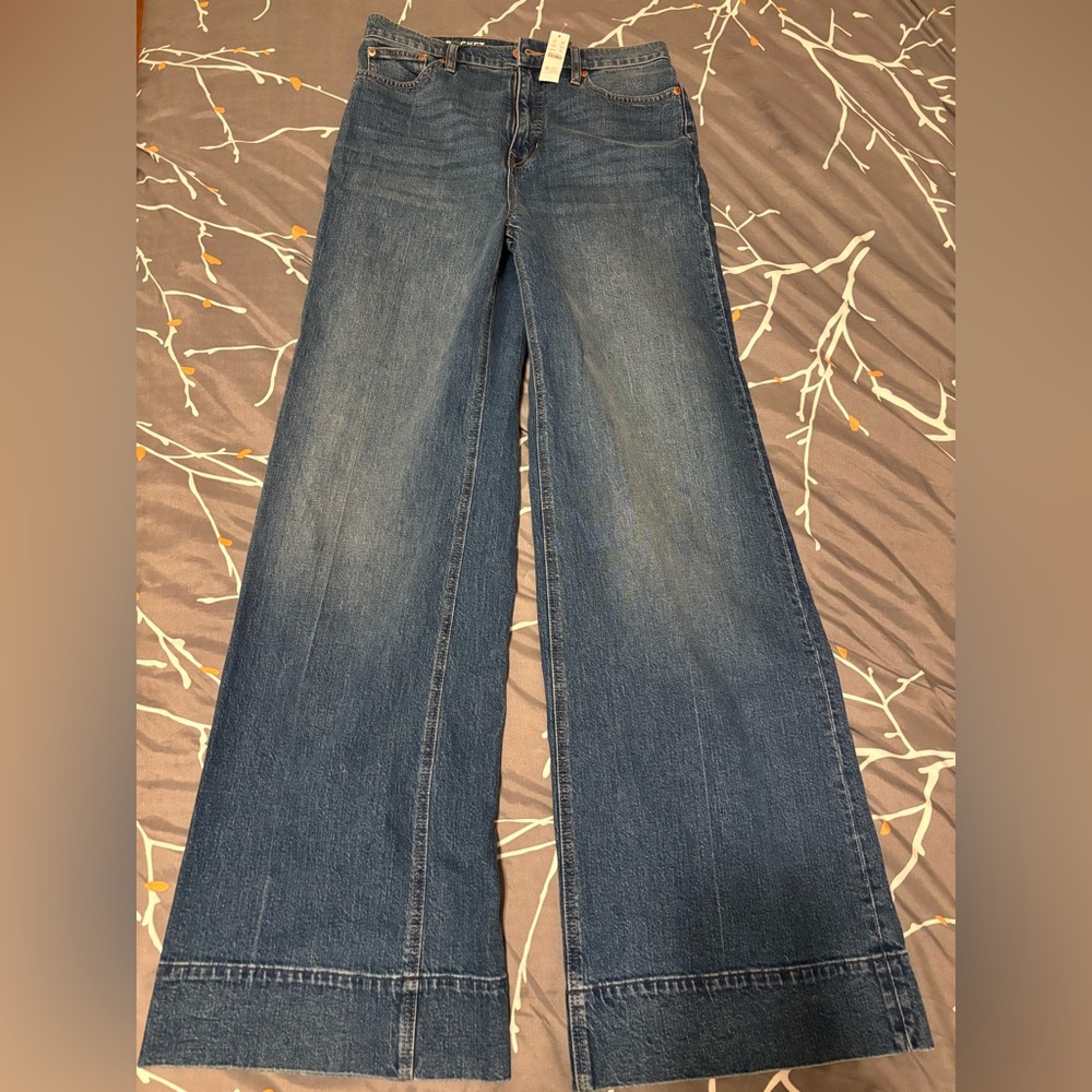 JCrew Wide-leg Denim Trouser in Pearl Street Wash -  Size 30 Tall